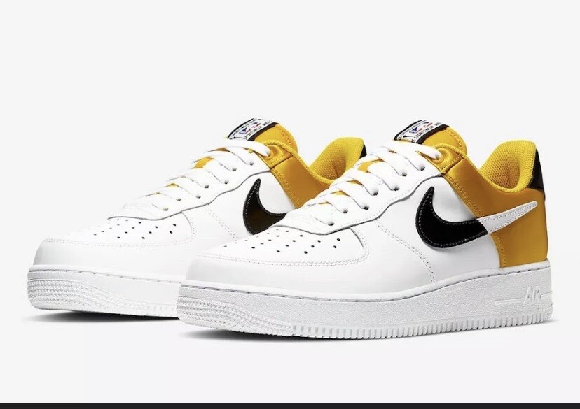 Nike Air Force 1 '07 LV8 NBA Yellow SATIN White Black BQ4420 700 Men's 11:  купить с доставкой из США, цена 14 686 руб - (254682510294)